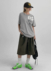 (UNISEX) Canview Nylon Curve Bermuda Banding Pants
