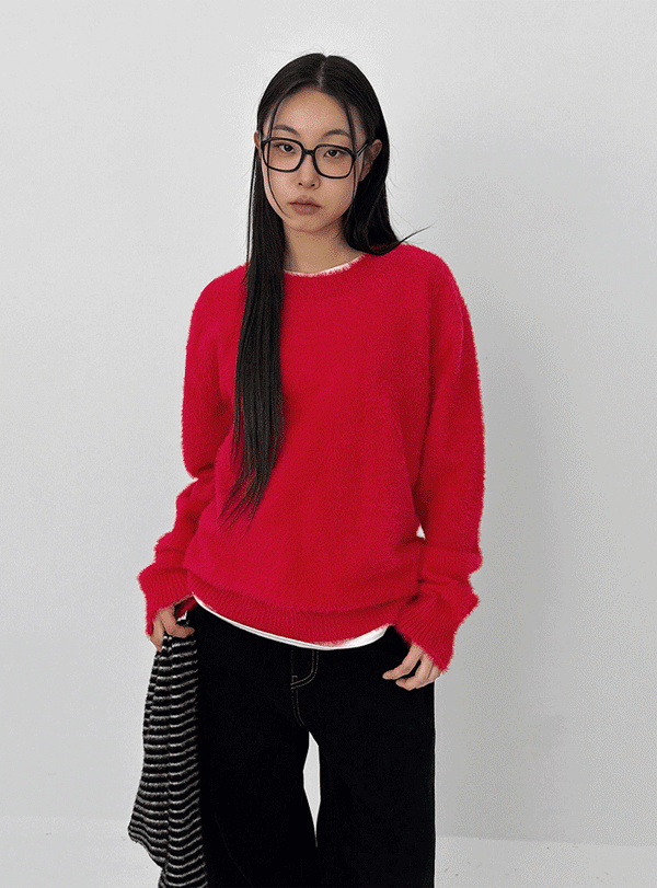 (UNISEX) Dekib Hairy Loose Fit Knit