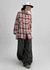 (UNISEX) Kenro Overfit Peach Fleece Check Shirt