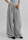 (UNISEX) Missme String Banding Wide Pants