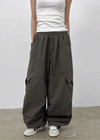 (UNISEX) Roart Fleece Cargo Banding Pants