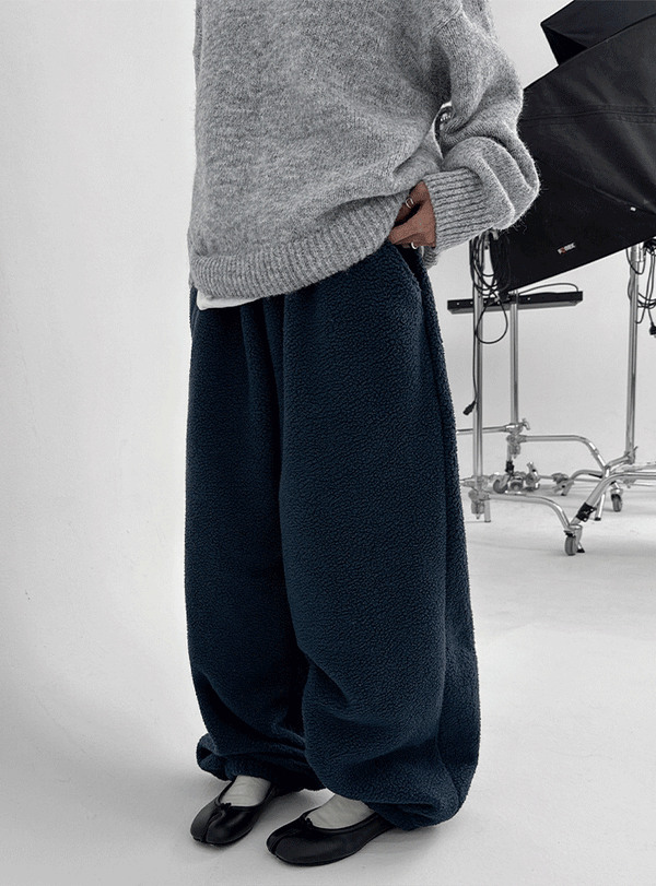 (UNISEX) Pondin Banding Fleece Wide Jogger Pants