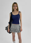 Jardin Square Neck Ribbed Sleeveless Top (Built-in Bra)