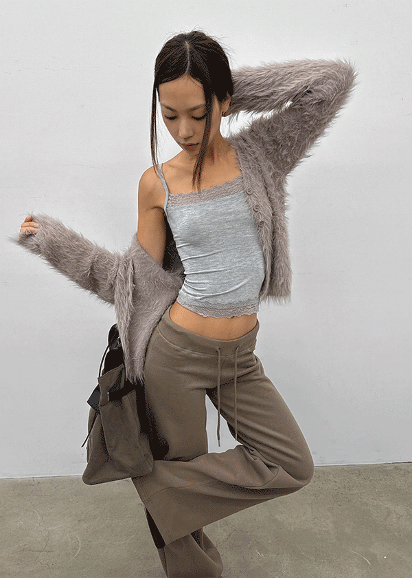 Transi V-neck Fur Cardigan