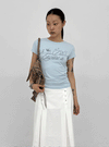 Jabes Printed Shirred Short Sleeve Tee