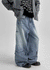 Hoke washing cargo denim pants