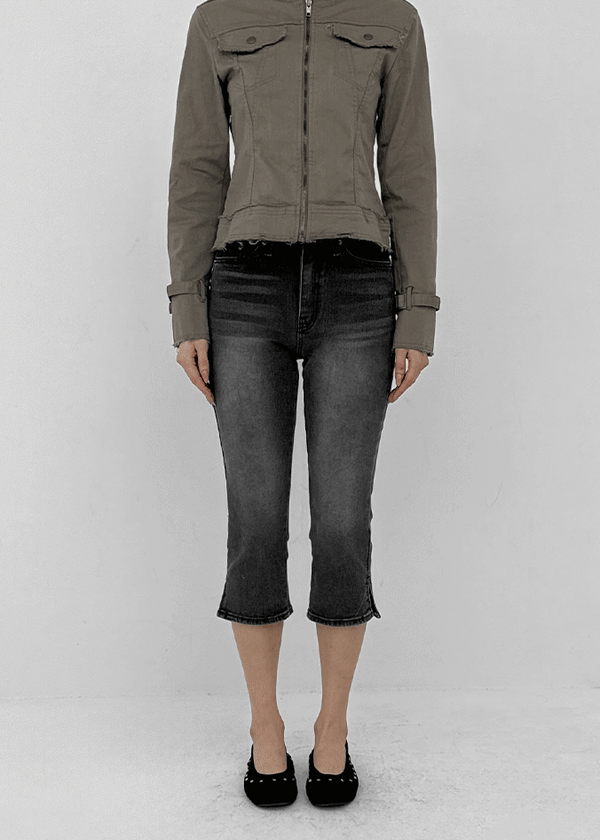Vixen Slit Capri Denim Pants