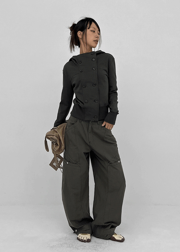 Bantis buckle wide cotton pants
