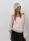 Niren Summer See-Through Linen U-Neck Knitwear