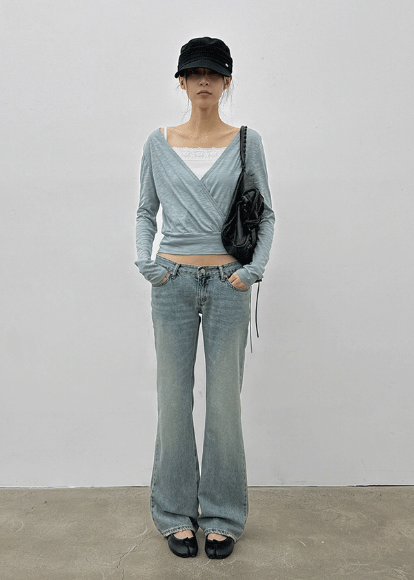 Logem Low-waist Bootcut Denim Pants