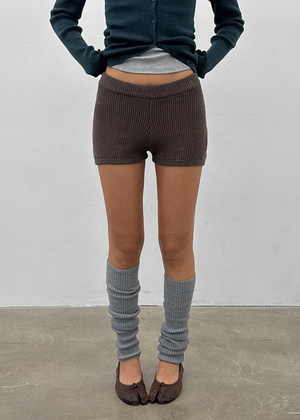 Unfold Wool Knit Elastic Waist Shorts