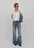 Caliac Washed Damaged Bootcut Denim Pants