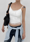Shellys Lace Crop Sleeveless (built-in Cup)