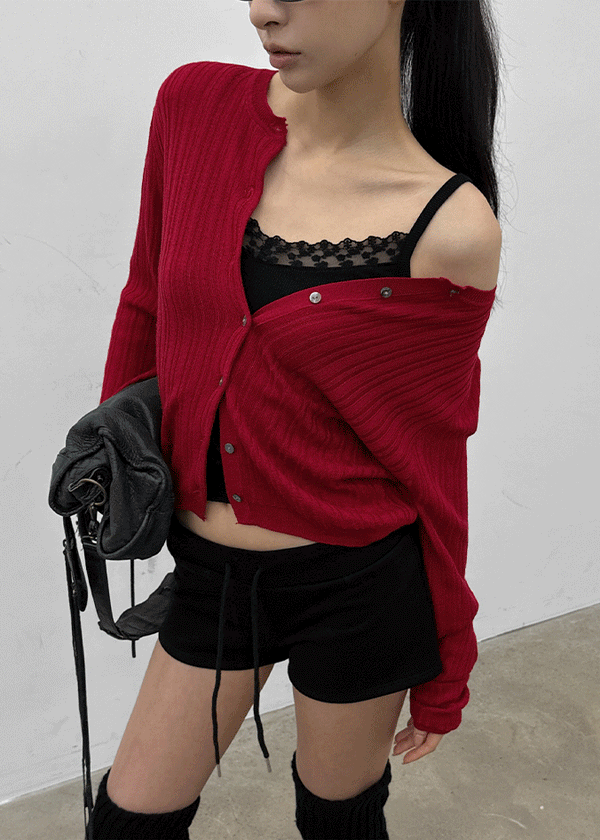 Divier Ribbed Wool Knit Cardigan