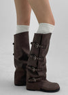 Tycoon Buckle Warmer Leather Long Boots