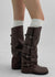 Tycoon Buckle Warmer Leather Long Boots