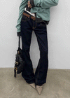 Tech stitch non-fade bootcut denim pants