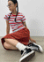 Hacking Stripe Color Block Short Sleeve T-shirt