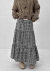 Tog Peach Fleece Check Cancan Long Skirt