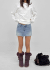 Brini denim mini skirt pants