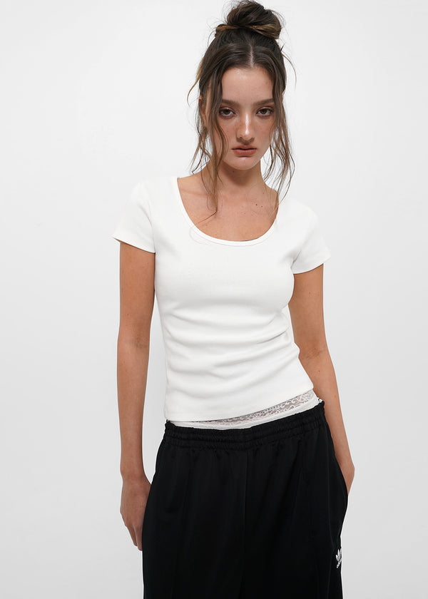 [B-BASIC] Tension Standard Slim U-Neck Short Sleeve Tee (2 SIZE)