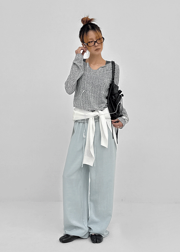 FKA Summer V-neck Long Sleeve Tee