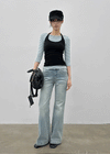 Delia Wide Bootcut Denim Pants