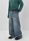 Lien Raised Ribbed Wide Denim Pants