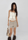 Yelop Lace-up Sleeveless Blouse