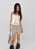 Yelop Lace-up Sleeveless Blouse