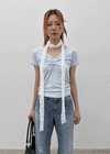 Picoten Twist V-neck Short Sleeve Tee