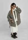Blanket washed field half jacket