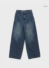 [MADE] Nebre Back Banding Wide Denim Pants