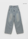 [MADE] Nebre Back Banding Wide Denim Pants
