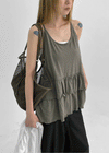 Kangsol Tiered Loose Fit Halter Sleeveless Top