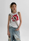 Erto Flower Printed Sleeveless Top