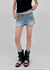 Kellack Two-button Washed Short Denim Pants