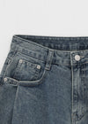 Moblanc One Tuck Wide Denim Pants