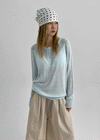 Dalang Loose Fit Henley Neck Knit Long Sleeve T-shirt