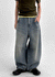 Rontu Heart Washed Wide Denim Pants