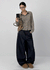Beaver Two Studded Raw Balloon Denim Pants