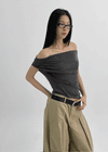 Soera Drape Shirring Off-shoulder Top