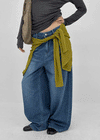 Hummen Summer Wide Balloon Denim Pants