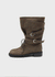 Hermit Buckle Lace-up Mid-calf Boots