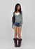 Up low-waist denim shorts