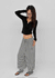Rope Striped Leg Warmer Harem Pants