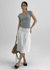Quilled Eyelet Flare Midi Skirt