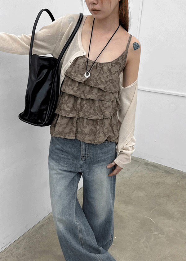 Fourjay Vintage Cancan Frill Sleeveless Top