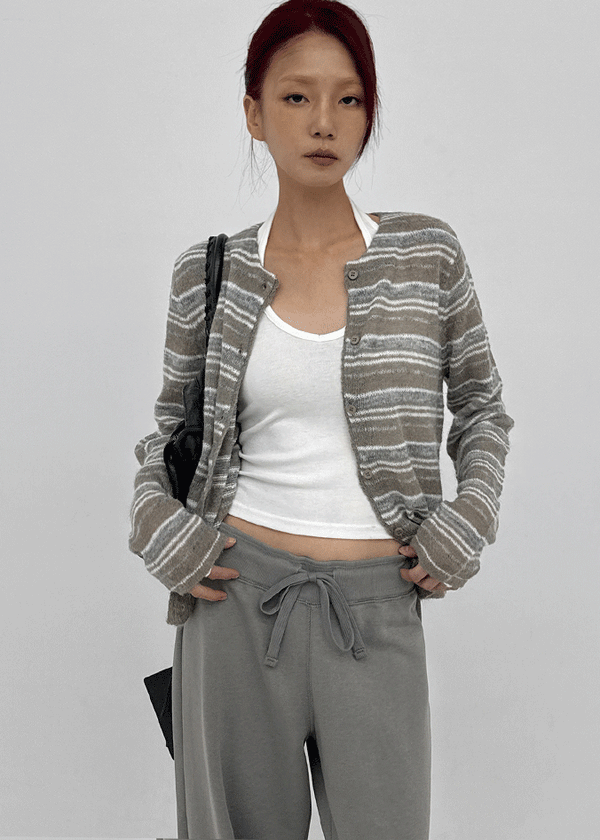 Gott Striped Wool Knit Cardigan