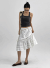 Juviner Banding Frill Midi Skirt